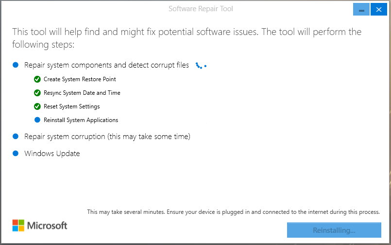 Windows Self-Healing Tool-Windows-10周年更新系统冻结修复