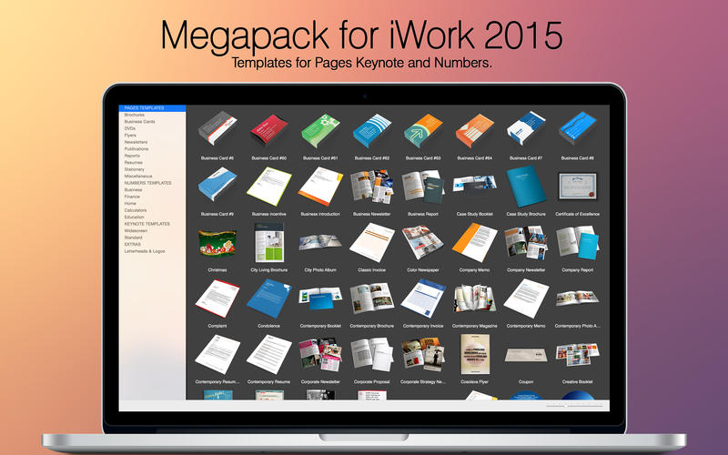 Megapack for iWork 2015 v2.3 MacOSX-iWork文档模板包