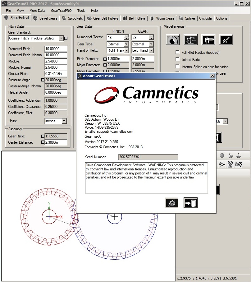 Camnetics Suite 2017 - 齿轮生成插件套装