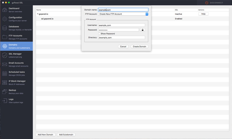 goPanel 1.6.0 MacOSX 注册版-服务器远端管理工具
