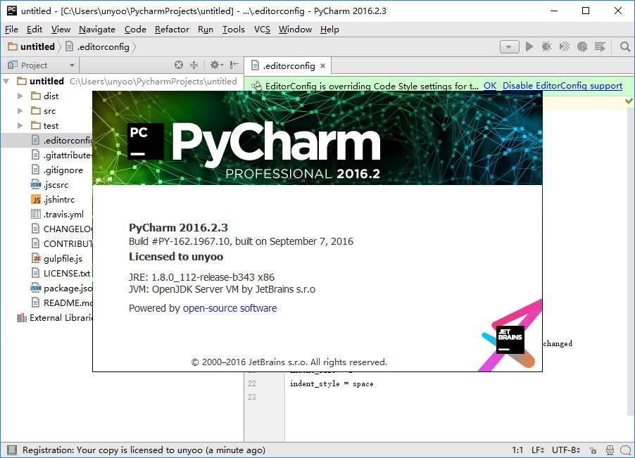 JetBrains PyCharm Professional 2016.2.3 注册版-python开发工具