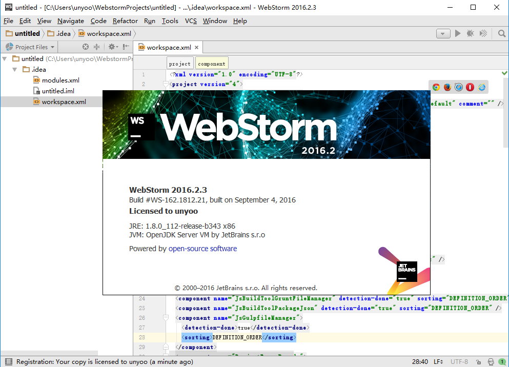 JetBrains WebStorm 2016.2.3 注册版-JavaScript开发和Web前端开发工具