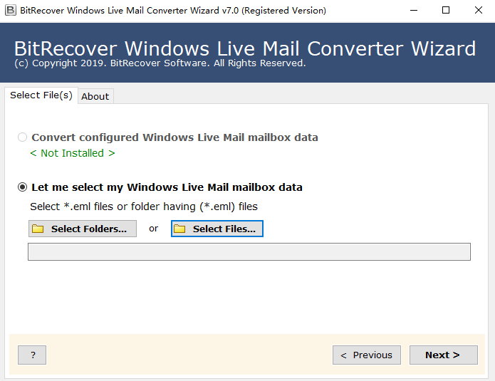 BitRecover Windows Live Mail Converter Wizard 7.0 注册版