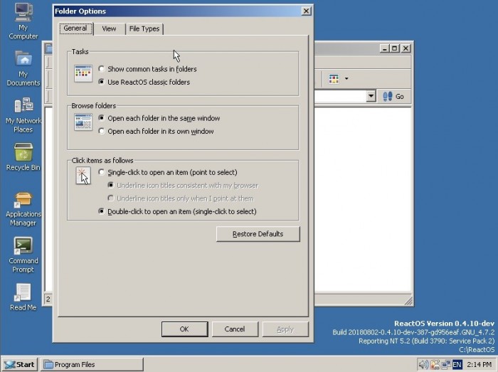 ReactOS v0.4.10发布 - 支持Btrfs磁盘启动-仿Windows XP开源系统