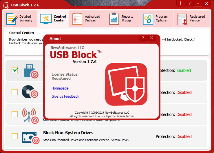 Newsoftwares USB Block v1.7.6 注册版附注册机-USB保护加密工具