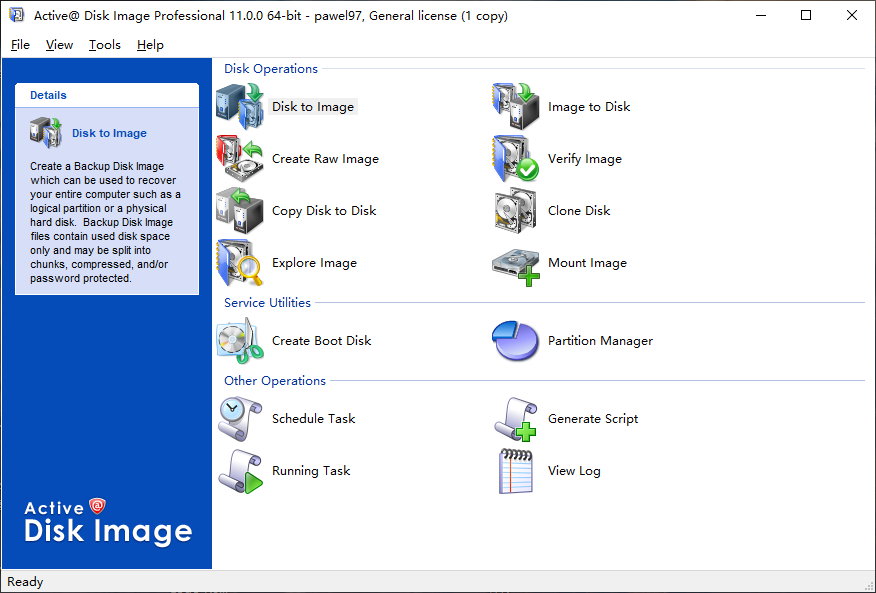 Active@ Disk Image Professional 11.0.0 + WinPE 正式注册版-磁盘镜像备份工具