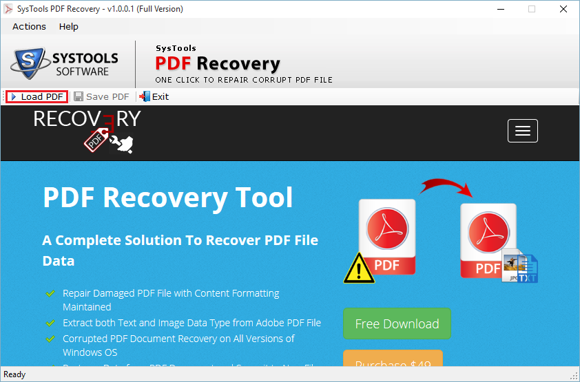 SysTools PDF Recovery v1.0.0.1 注册版 - PDF文件修复