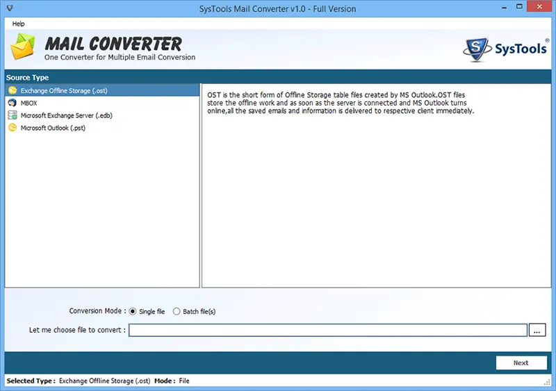 SysTools Mail Converter v1.0.0 注册版 - 邮件转换器