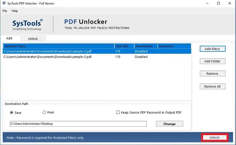 SysTools PDF Unlocker v5.3.0 注册版 - PDF文件解密